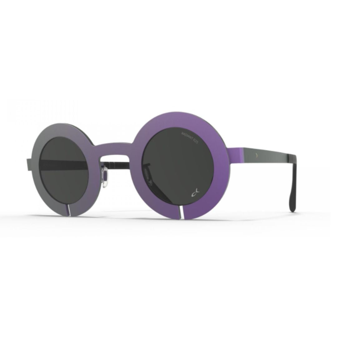 Blackfin Bf1098 Slot-R Gradient Round Frame Sunglasses With Metallic Accents