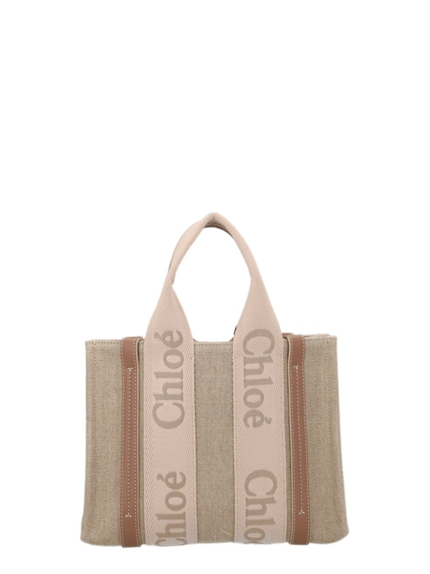 Chloé Beige Textured Rectangular Tote Bag