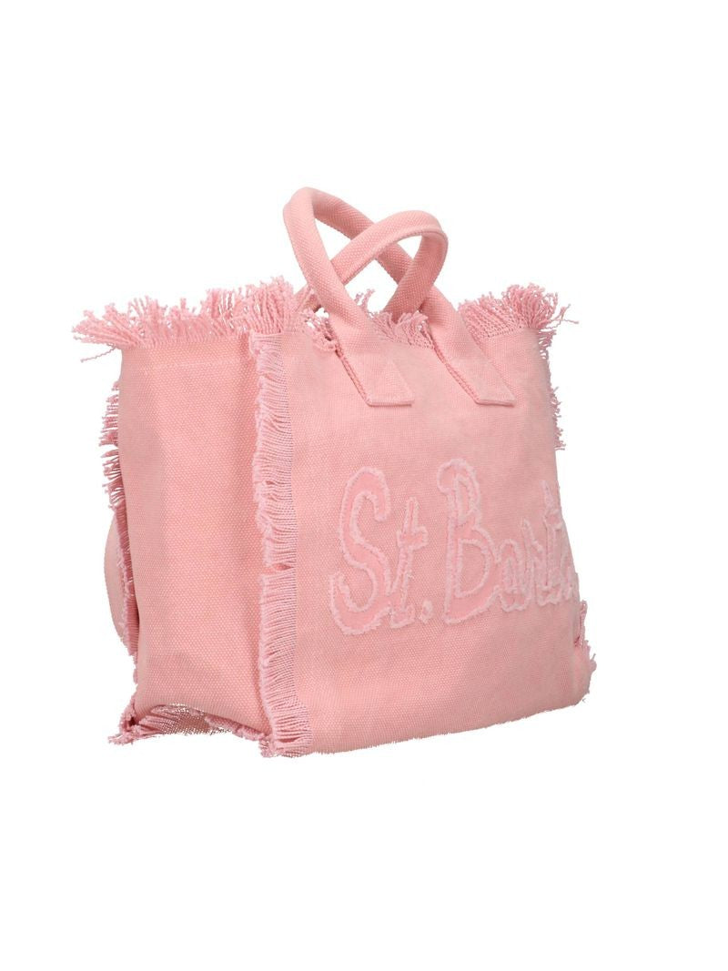 Mc2 Saint Barth Fringed Edge Tote Bag With Textured Script Detail
