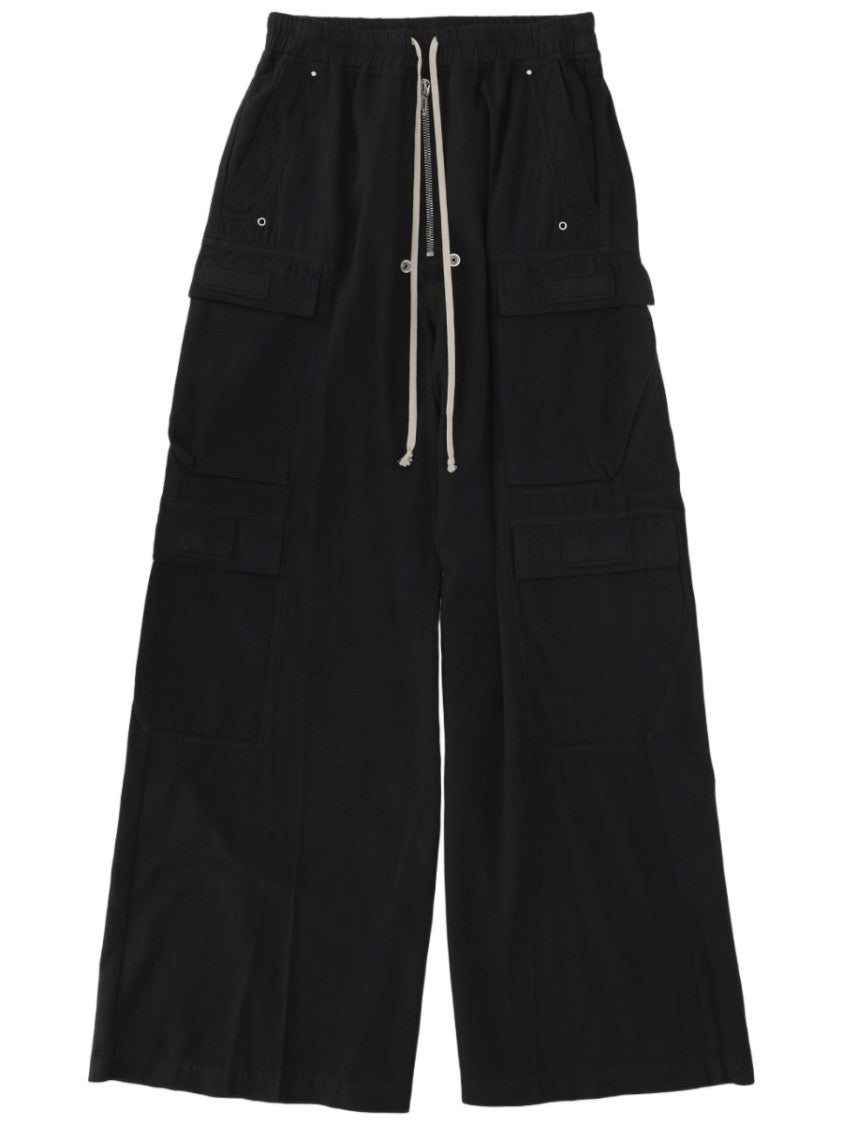 Drkshdw By Rick Owens Black Cargo Wide-Leg Pants