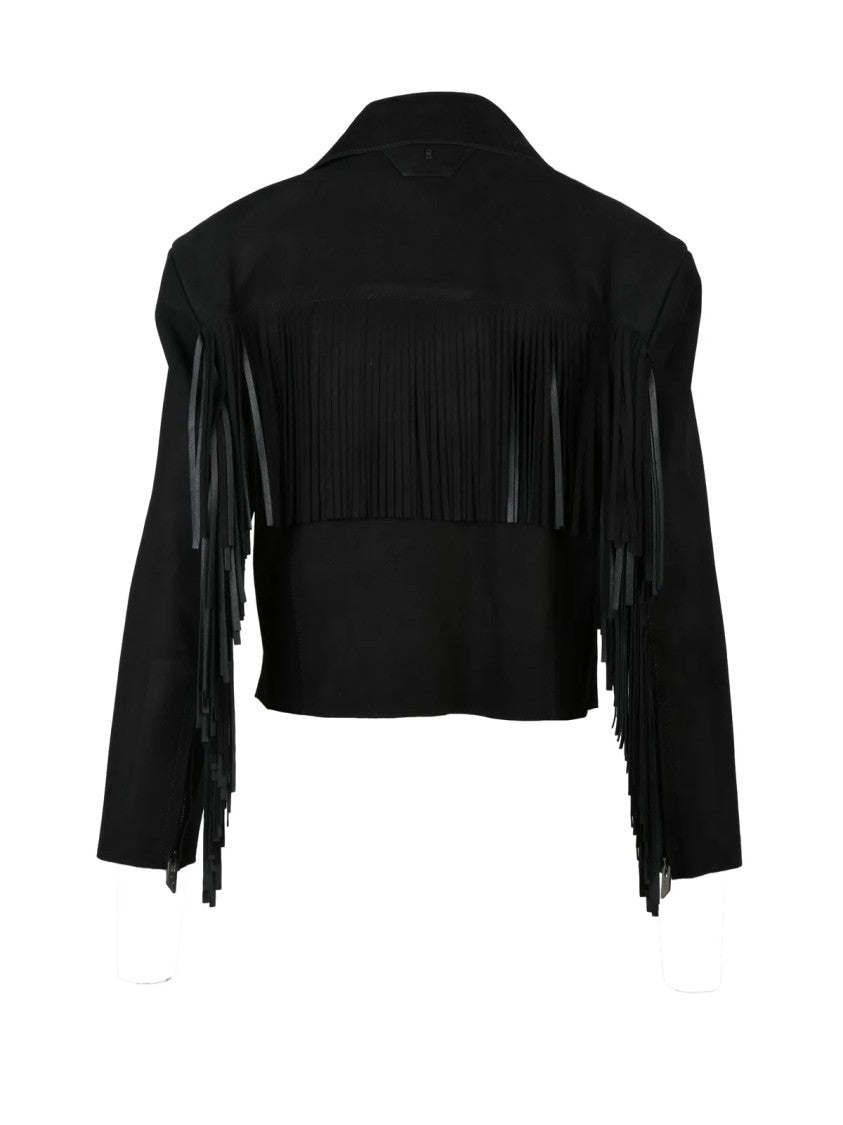 Salvatore Santoro Black Unlined Leather Biker Jacket