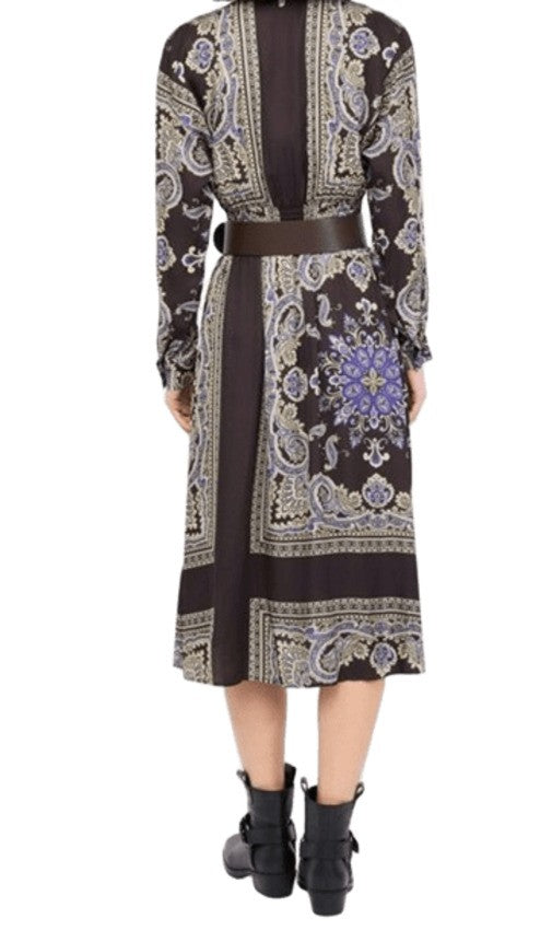 Liu Jo Flowing Midi Dress With Embroidered Buttons