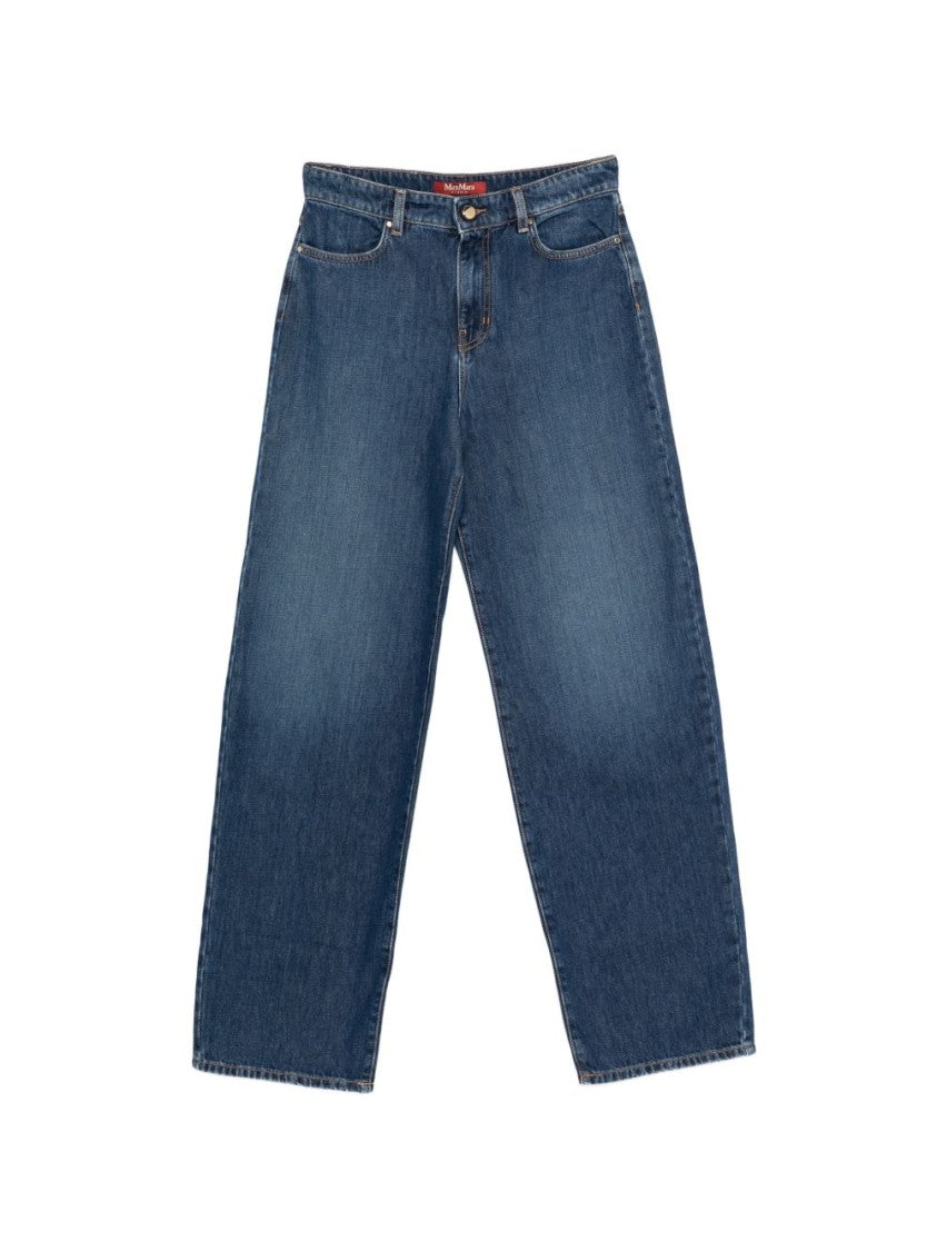 Max Mara Wide-Leg Denim Jeans With Tapered Hem