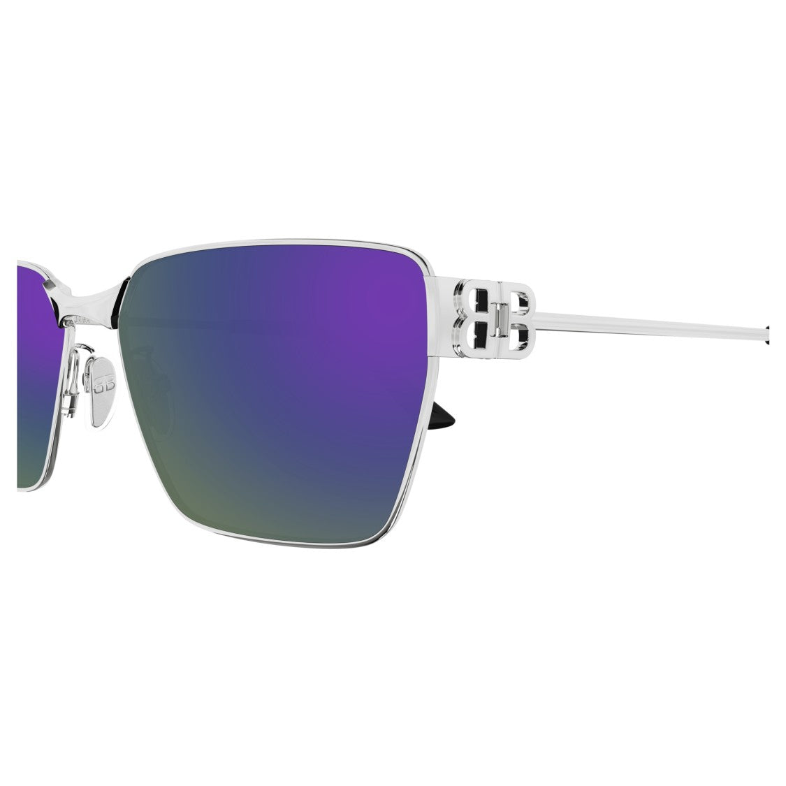 Balenciaga Bb0374sk Rectangular Metal Frame Sunglasses