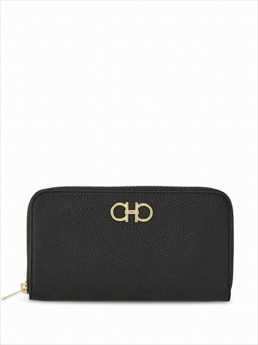 Salvatore Ferragamo Rectangular Textured Calf Leather Long Wallet