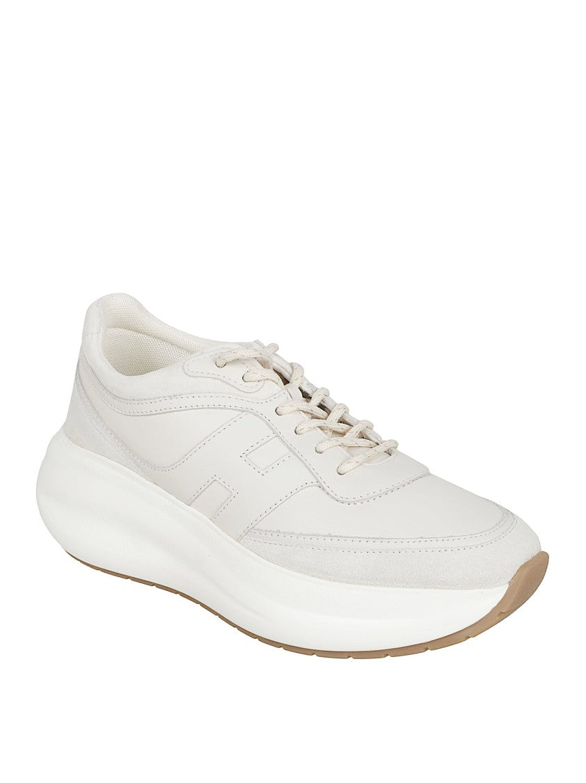 Hogan Beige Upper Sneakers With Logo-Embellished Side Panels