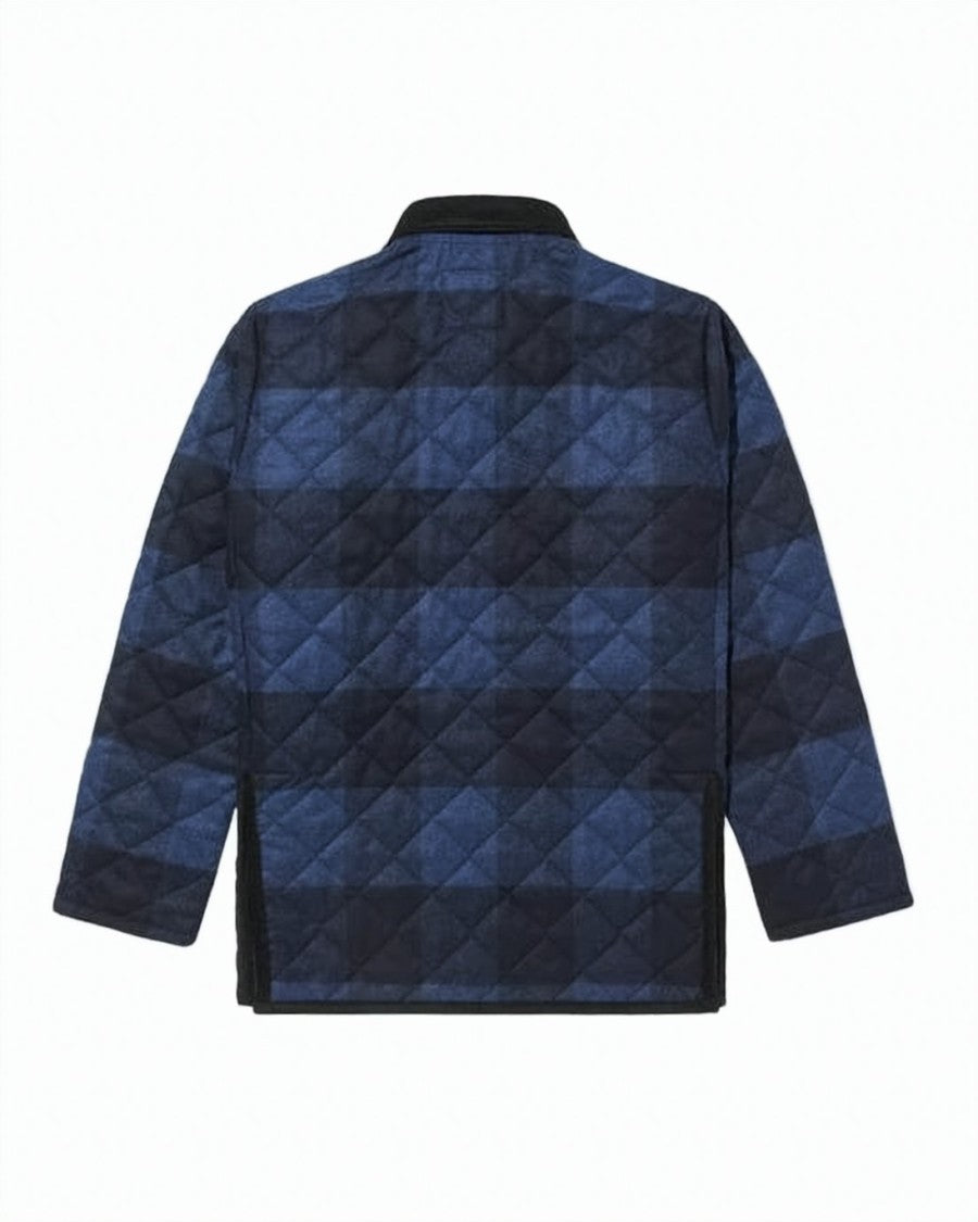 A.P.C. Quilted Outerwear With Classic Collar And Checkered Design