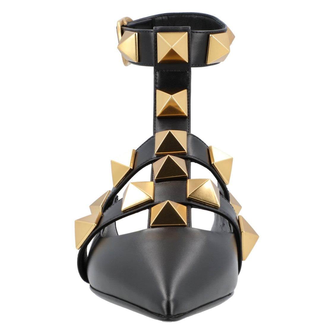 Valentino Black Ballerinas With Iconic Roman Stud Rivets