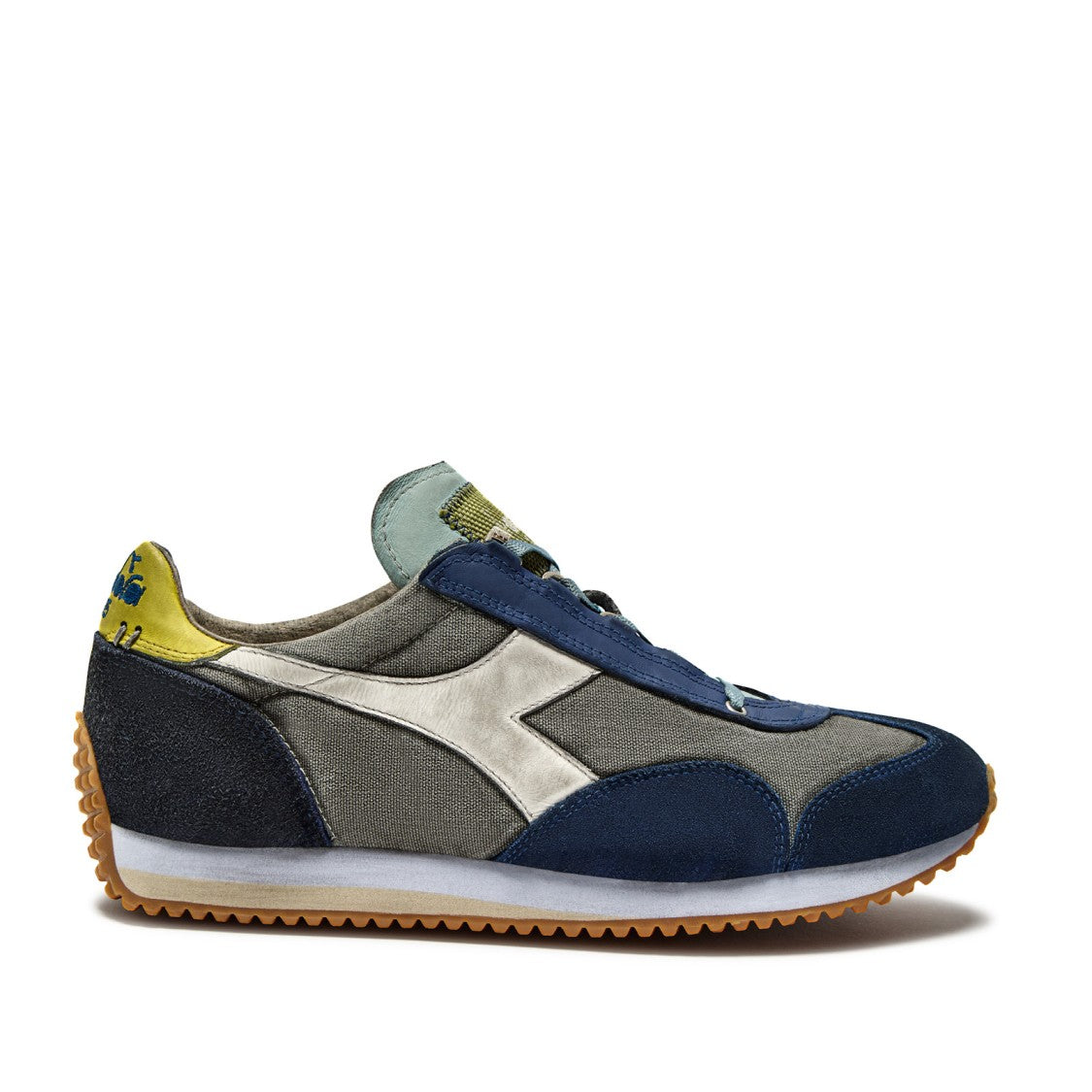Diadora Blue And Canvas Stonewash Gray Equipe Sneakers