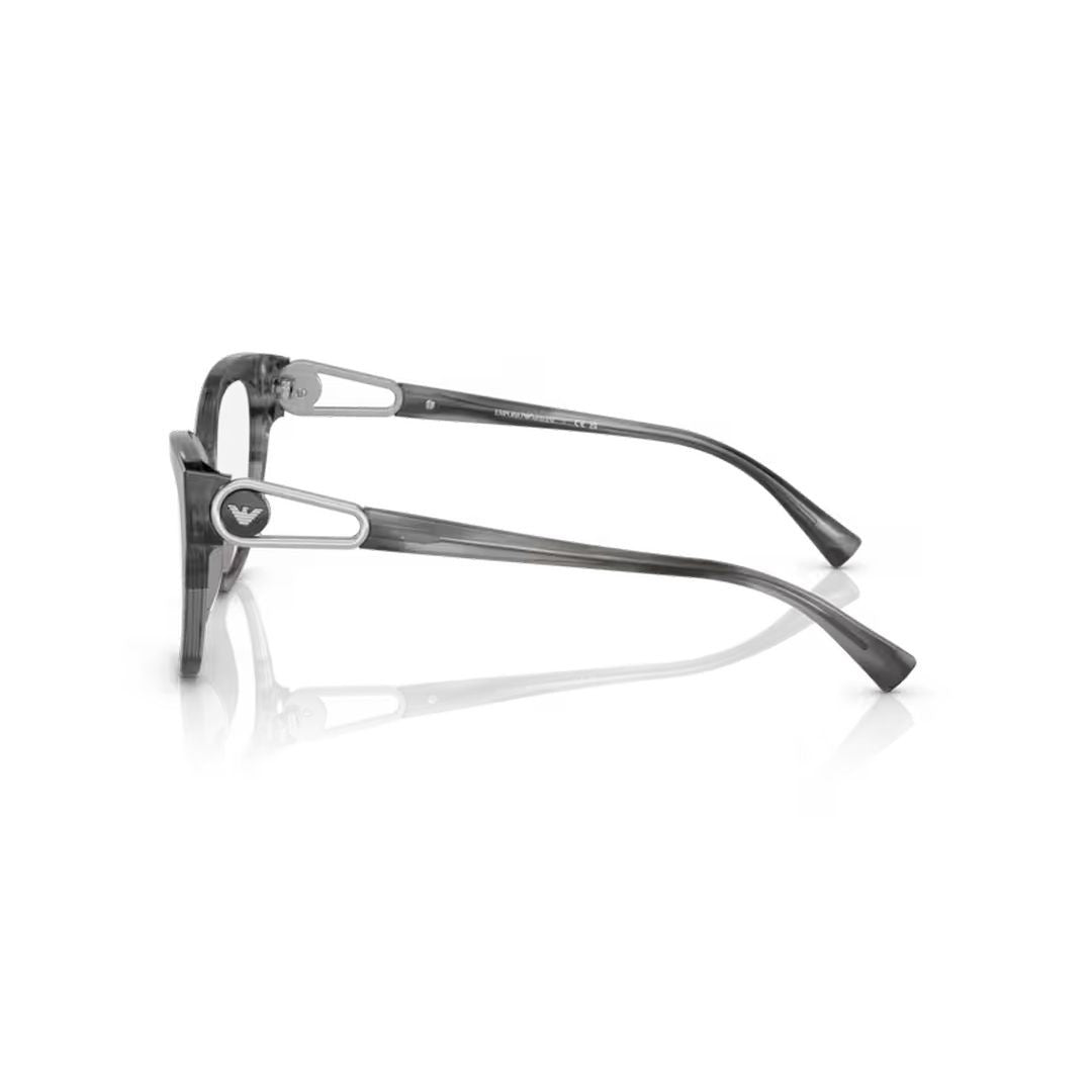 Emporio Armani 3212 Vista Translucent Grey Acetate Cat-Eye Eyeglasses