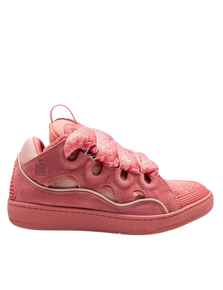 Lanvin Curb Suede Sneakers Pink