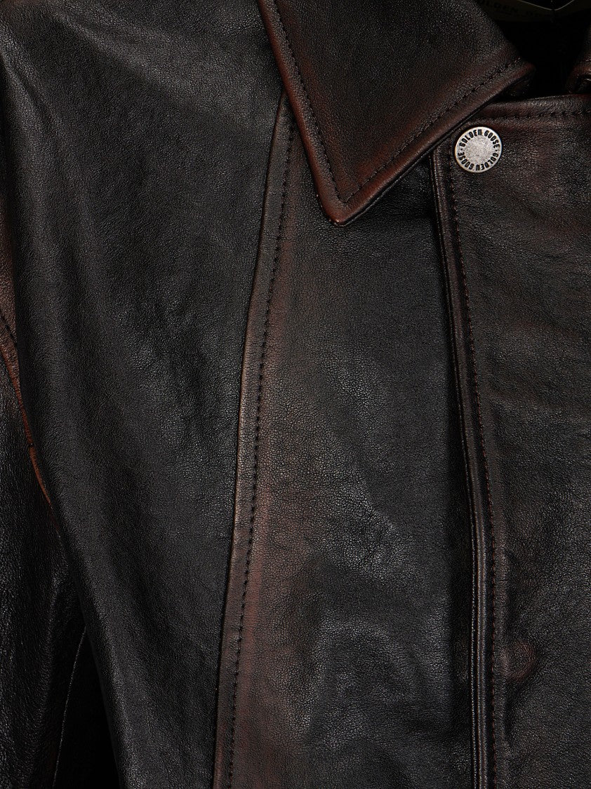 Golden Goose Leather Bomber Jacket