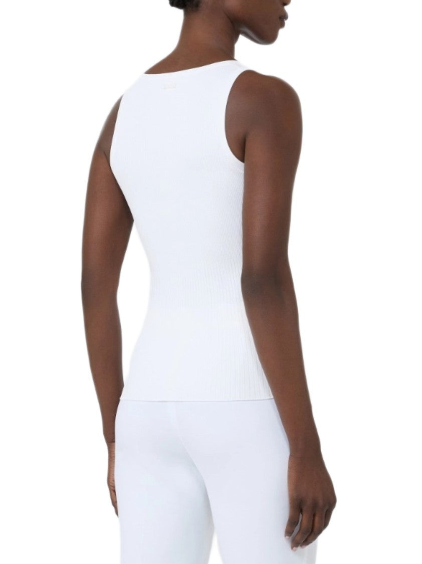 Max Mara Viscose Ribbed Irregular Barca Top