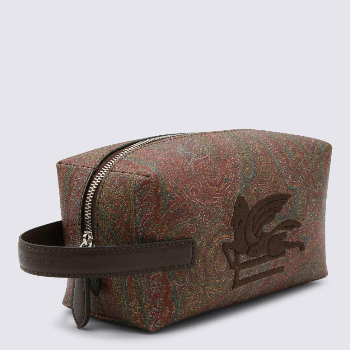 Etro Rectangular Toiletry Bag With Paisley Pattern And Winged Horse Emblem