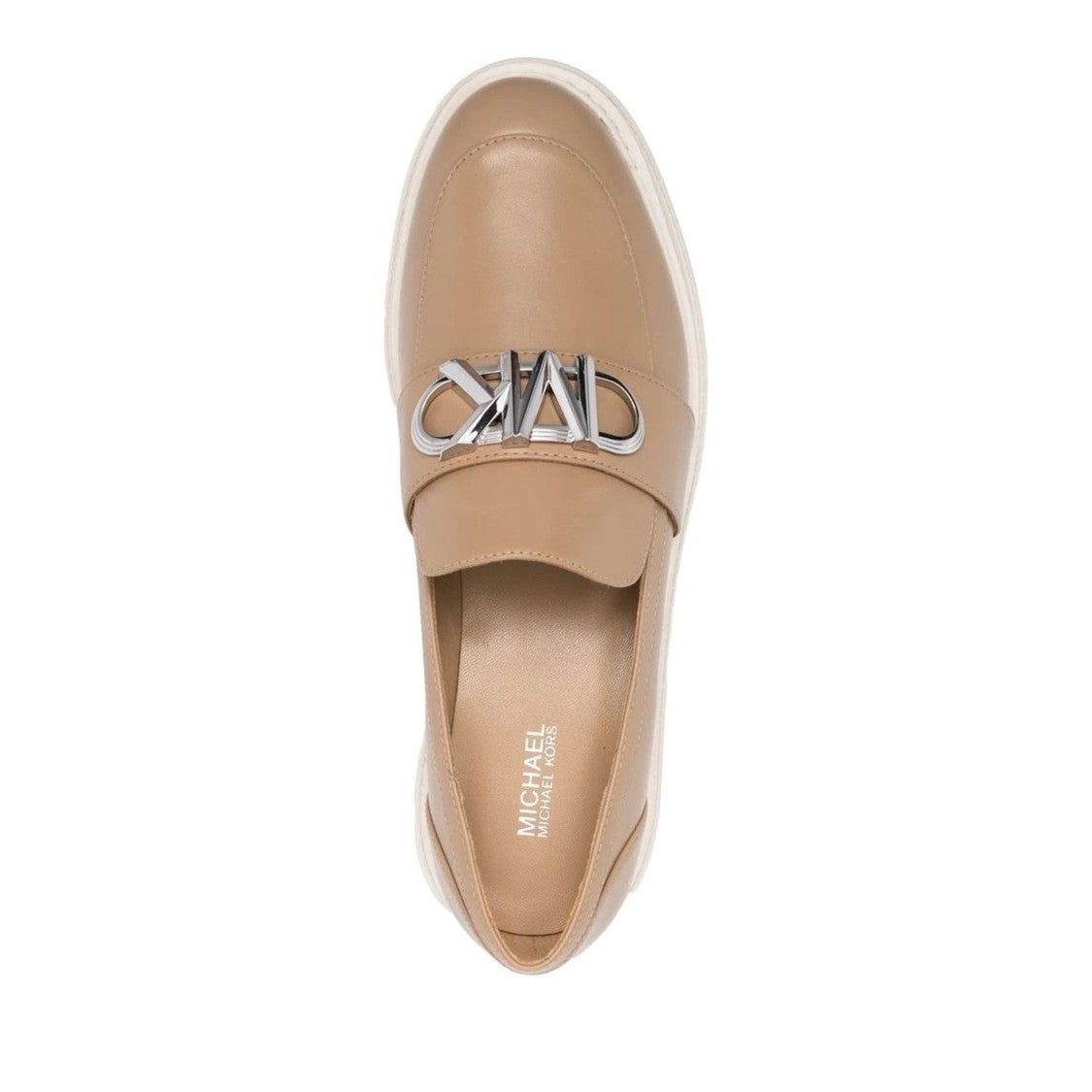 Michael Kors Brown Parker Chunky White Lug Sole Leather Loafers