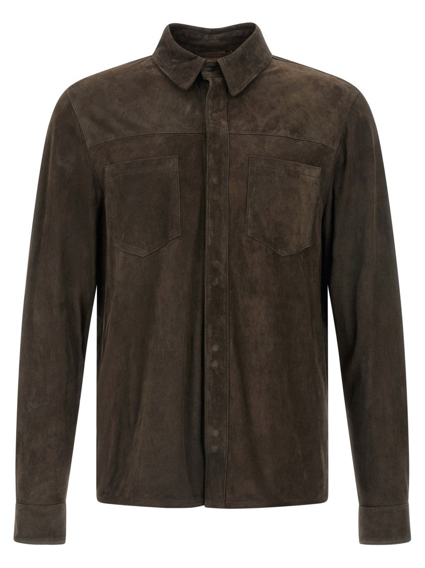 Giorgio Brato Vegetable-Tanned Brown Suede Shirt