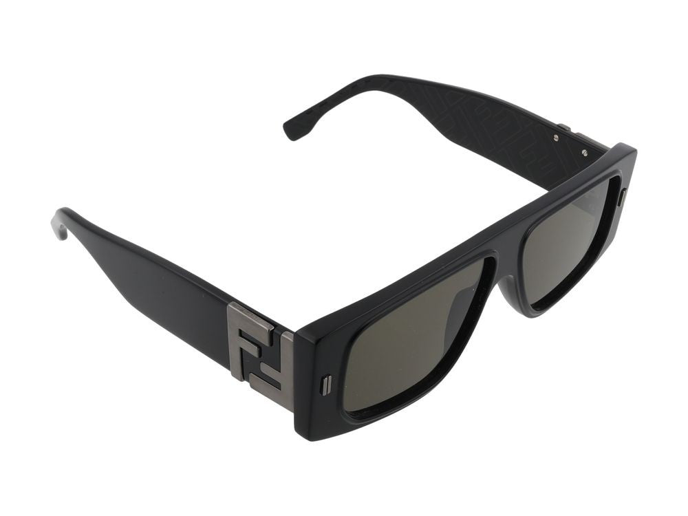 Maison Fendi Oversized Rectangular Metallic Logo Detail Sunglasses