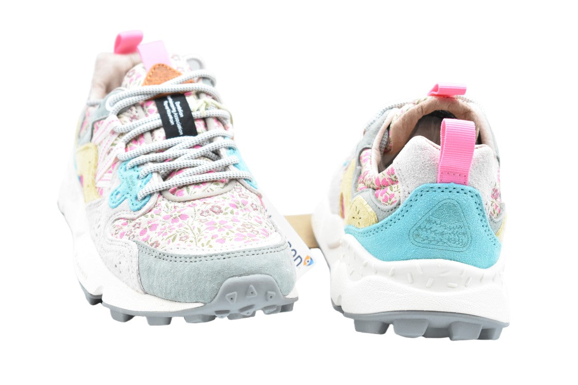 Flower Mountain Sage Pink Suede Nylon Low-Top Shoes
