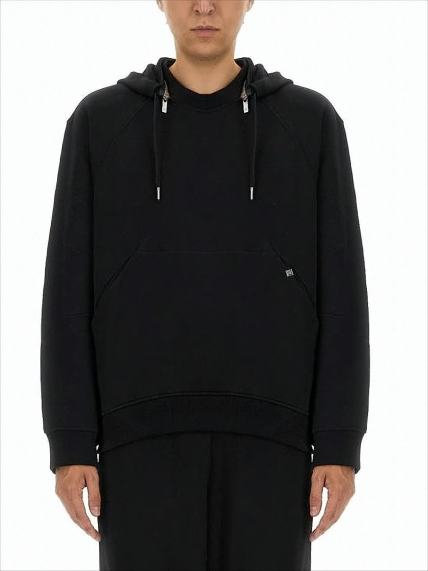 Helmut Lang Relaxed Fit Hoodie With Drawstring Hood And Kangaroo Pocket