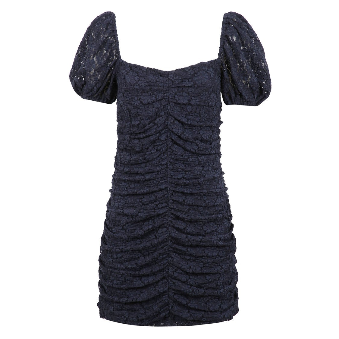 Rotate Floral Lace Short Dress With Puff Sleeves