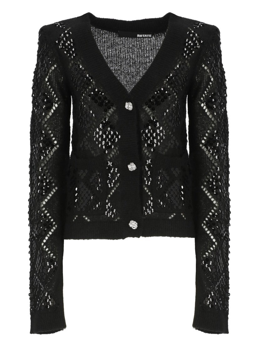Rotate Black Sequins Cardigan