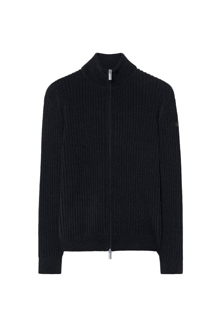 Rrd Navy Ribbed Full-Zip Stand-Collar Sweater