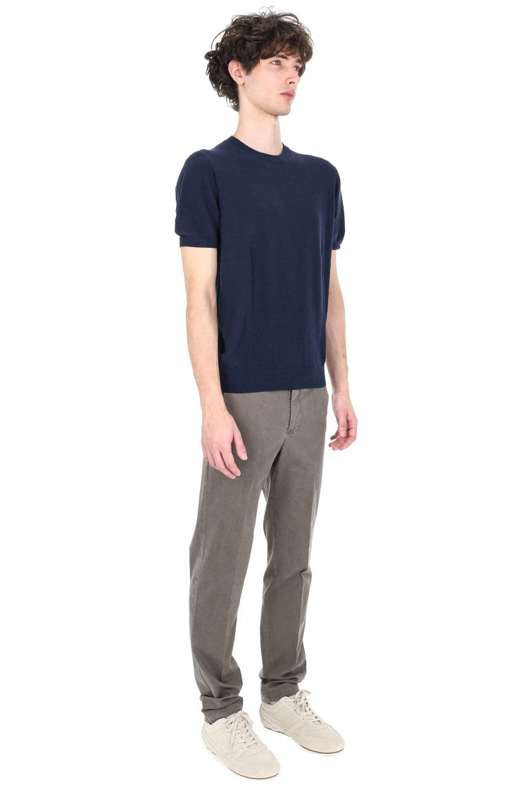 Drumohr Blue Lightweight Terry Cotton-Blend T-Shirt