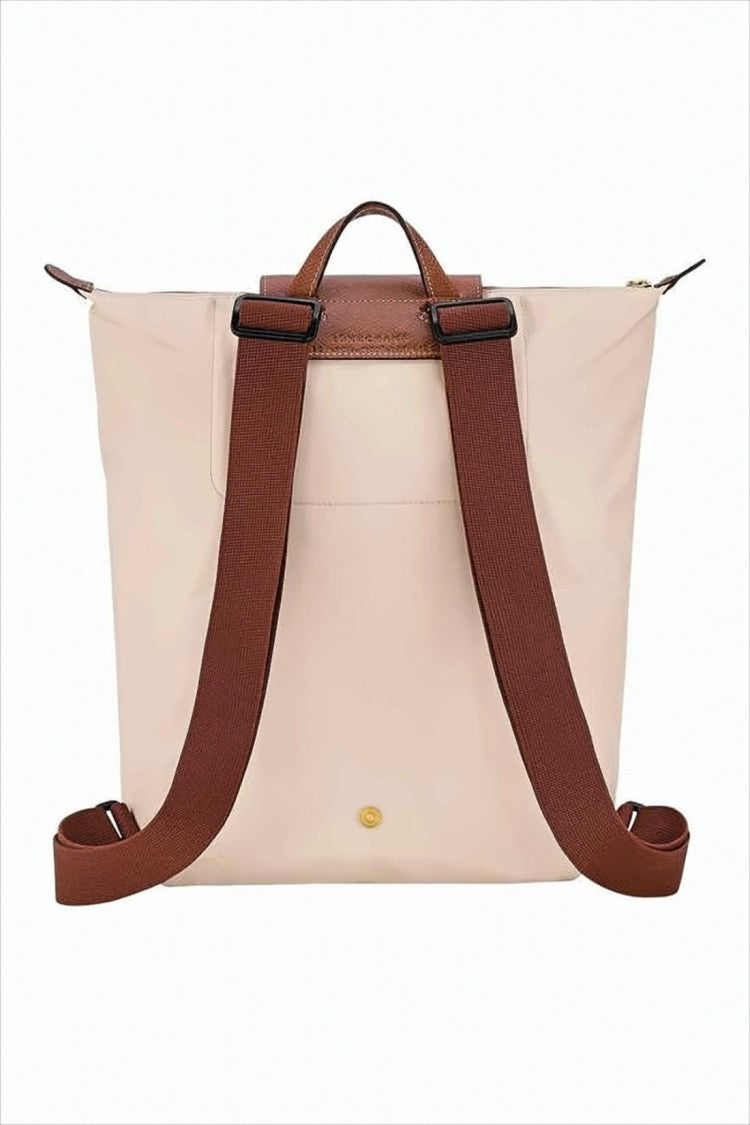 Longchamp Smooth Light Beige Polyamide Body Backpack