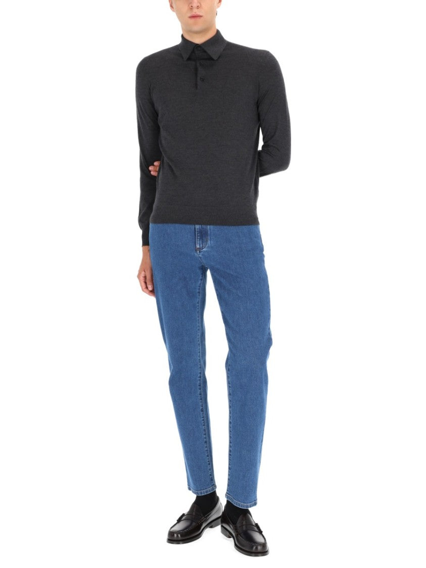 Zegna Cashmere-Silk Blend Polo Shirt