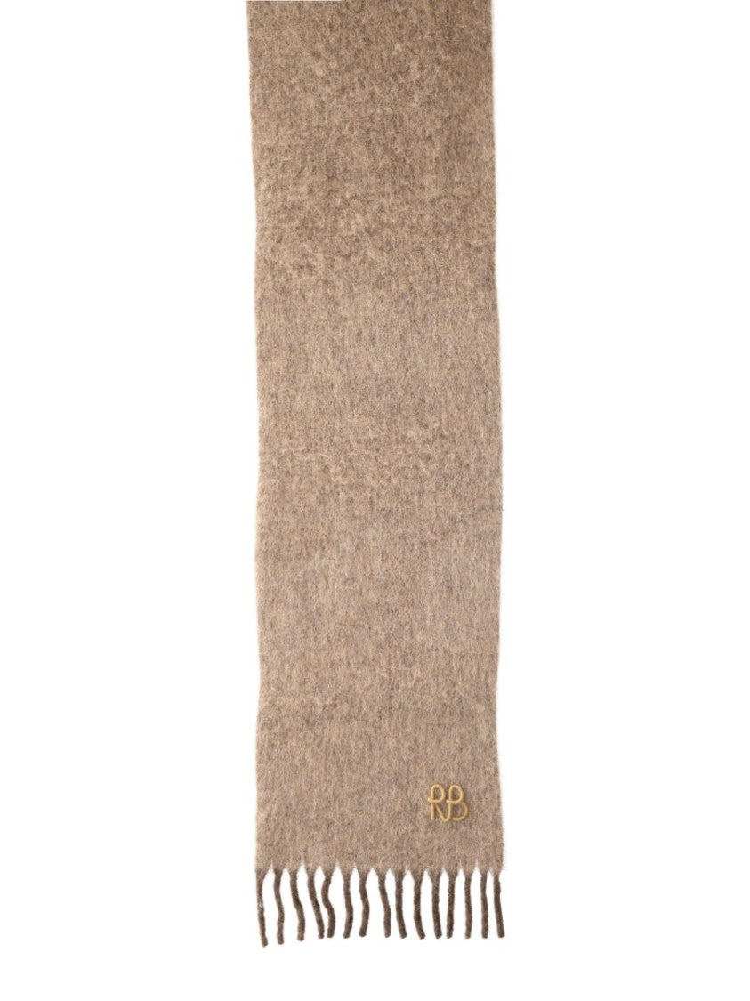 Ruslan Baginskiy Long Rectangular Fringed Wool Scarf