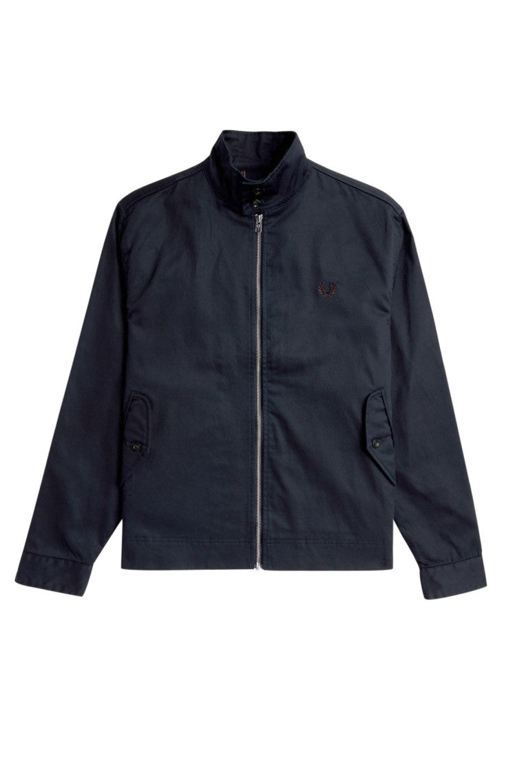 Fred Perry Waxed Cotton Harrington Jacket With Flap Pockets