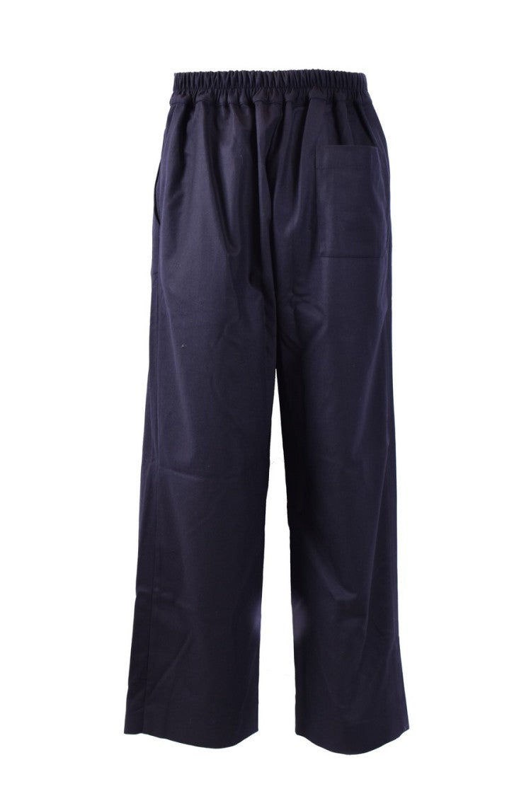 Laneus Relaxed Fit Deep Blue Trousers Pleated