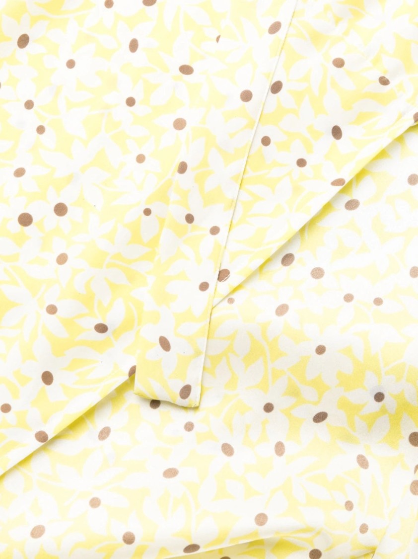 P.A.R.O.S.H. Floral Silk Midi Dress With V-Neckline