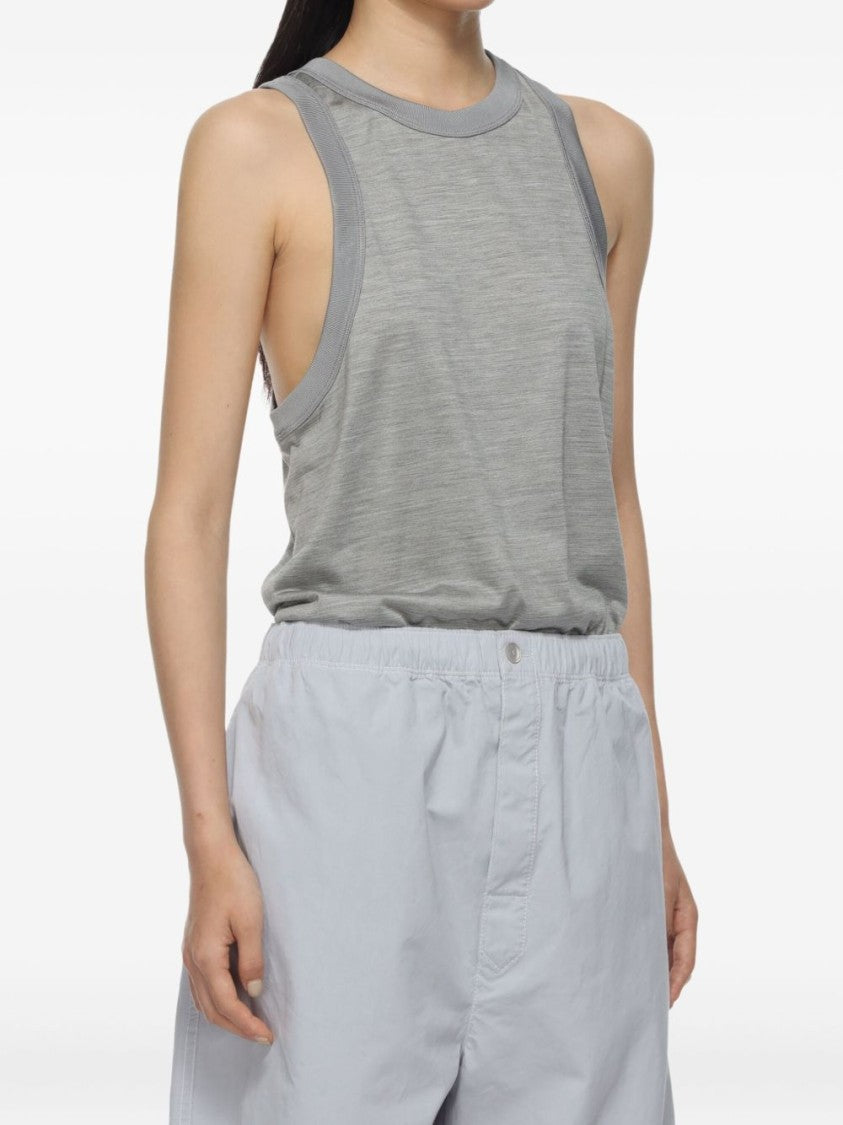 Carven Grey Silk Tank Top