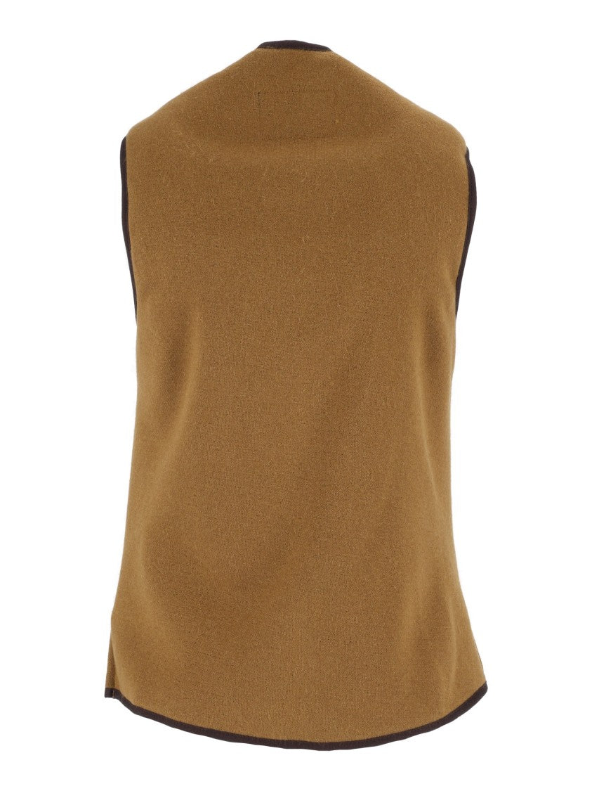 Barbour Warm Pile Waistcoat With Zip Closure And Front Pockets