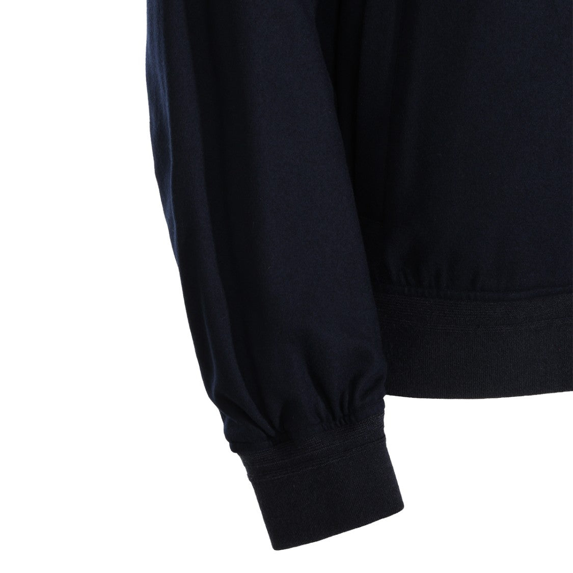 Montecore Tailored Black Jacket With Plush High Collar And Ribbed Details