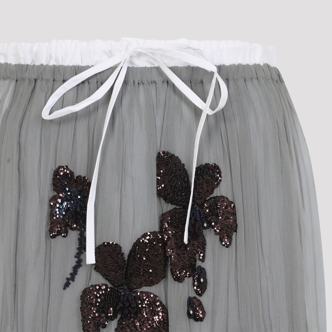 Prada Mid-Length Grey Silk Skirt