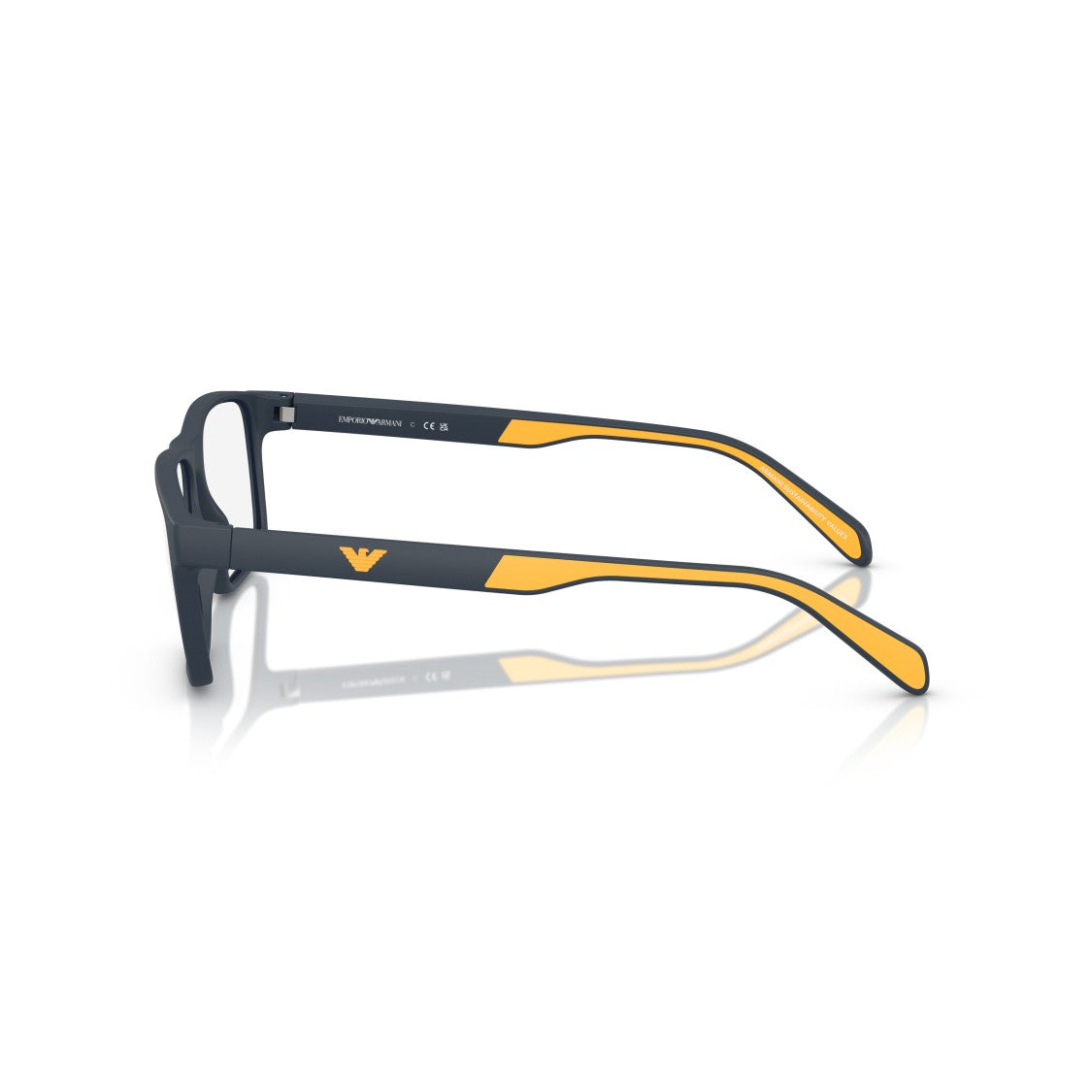 Emporio Armani 0Ea3233 Rectangular Eyeglass Frames In Matte Black With Vibrant Accents