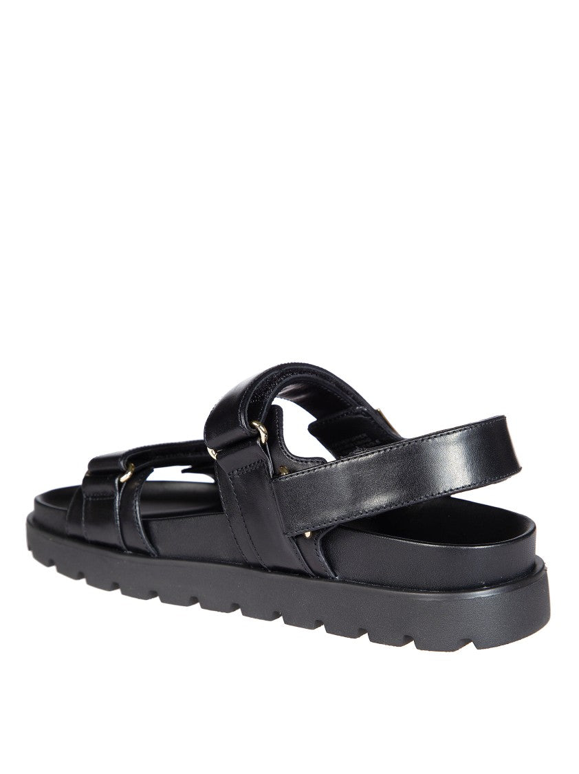 Tory Burch Black Mellow Sport Leather Sandals