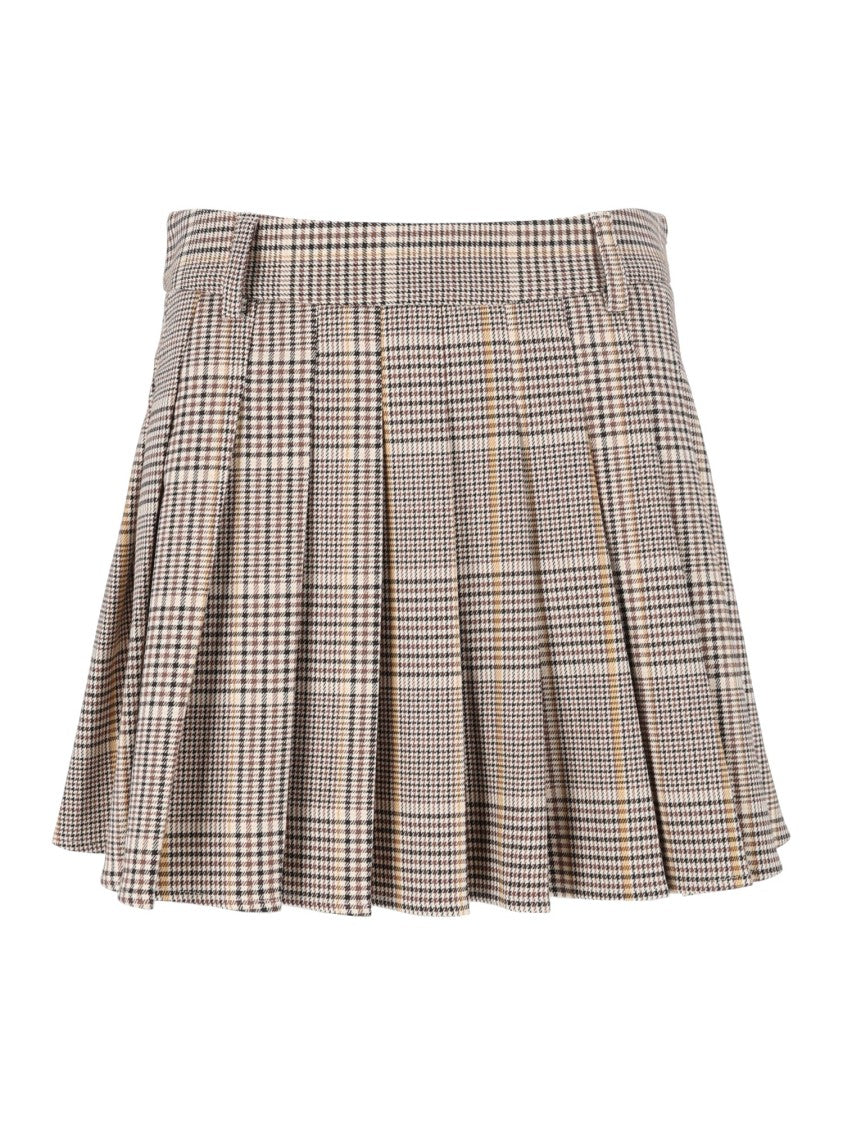 Mc2 Saint Barth Winter Pleated Tartan Mini Skirt