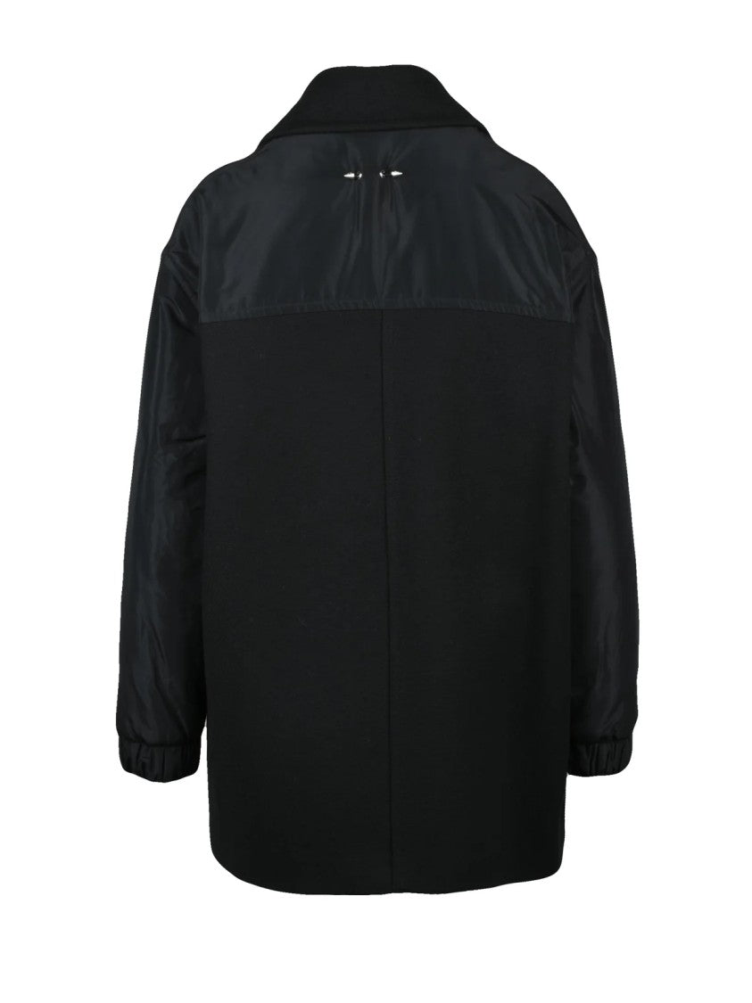 Patrizia Pepe Double-Breasted Coat With Padded Sleeves And Distinctive Texture