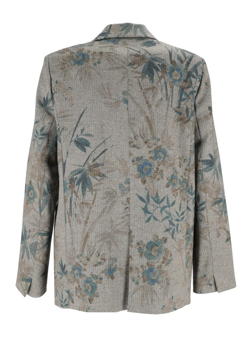 Forte Forte Chevron Botanical Print Blazer