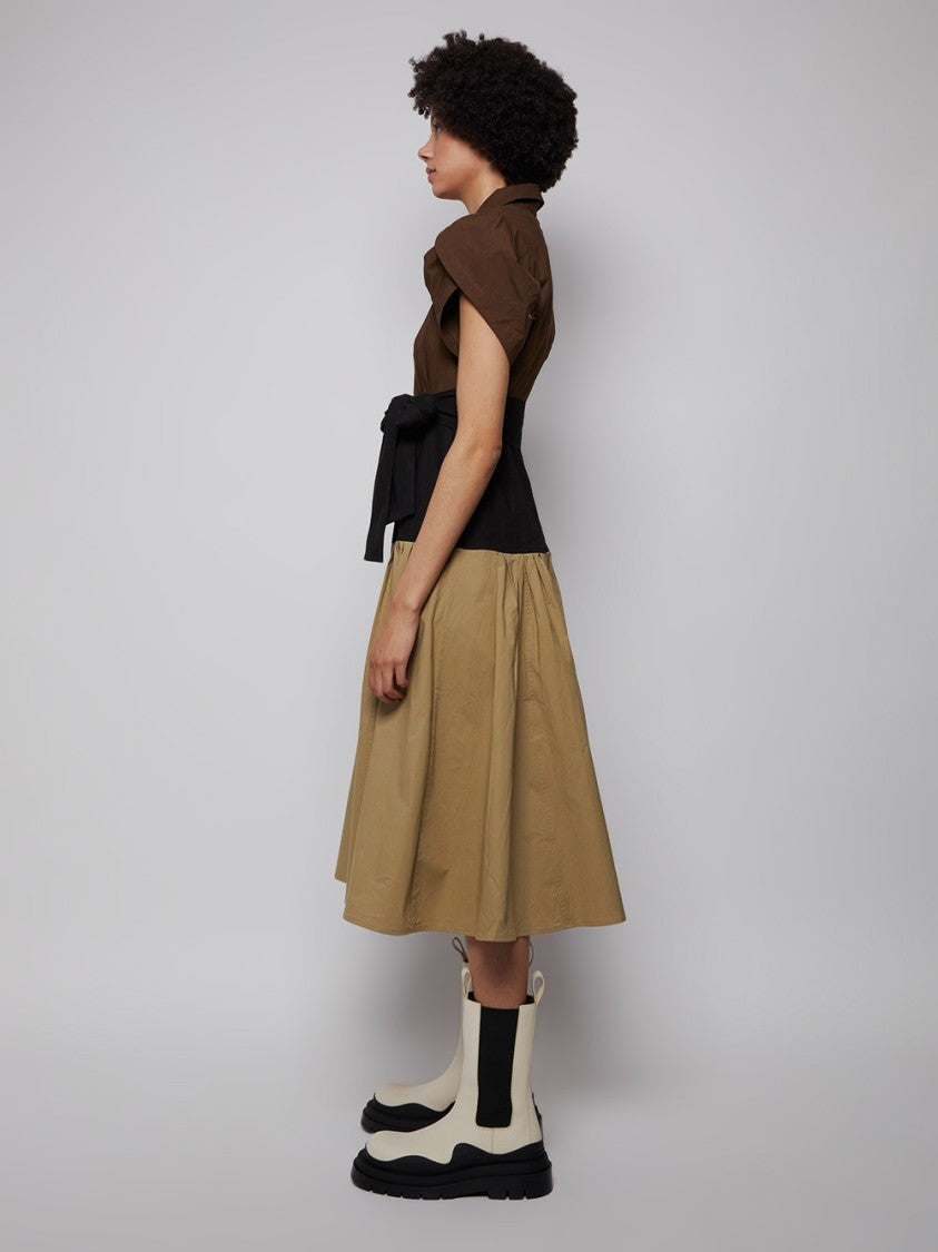 Lhd Glades Dress, Black, Sand And Sepia