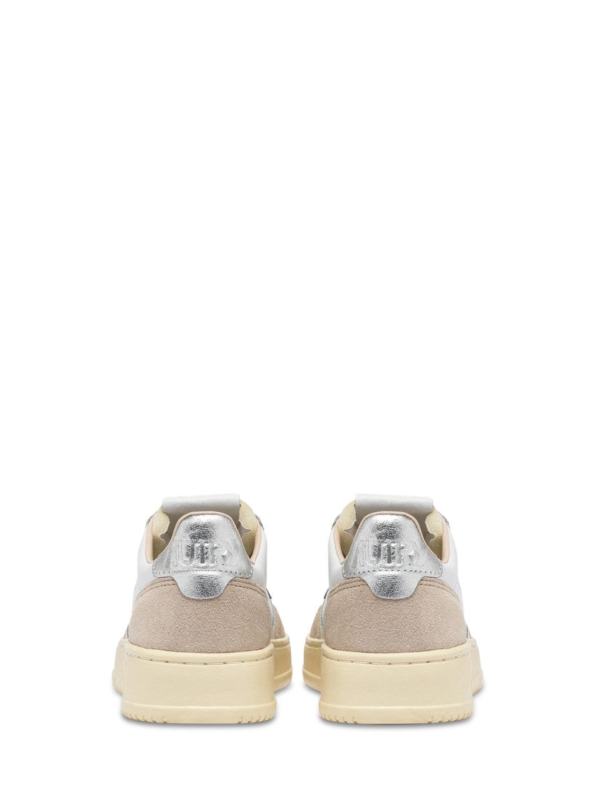 Autry Low-Top Sneakers With Hybrid Leather Design And Metallic Accent