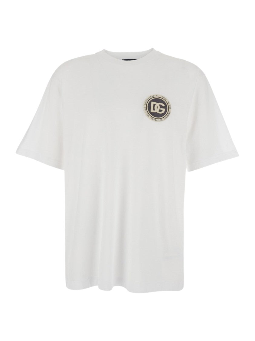 Dolce & Gabbana Optical White Logo Patch T-Shirt