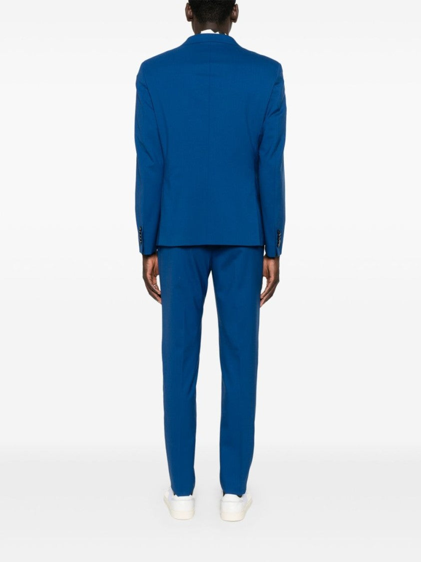 Manuel Ritz Tailored Cotton Jacket With Concealed Fastening And English Vents