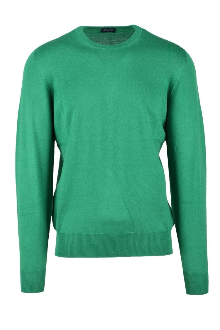 Drumohr Crew Neck Merino Wool Pullover - Green