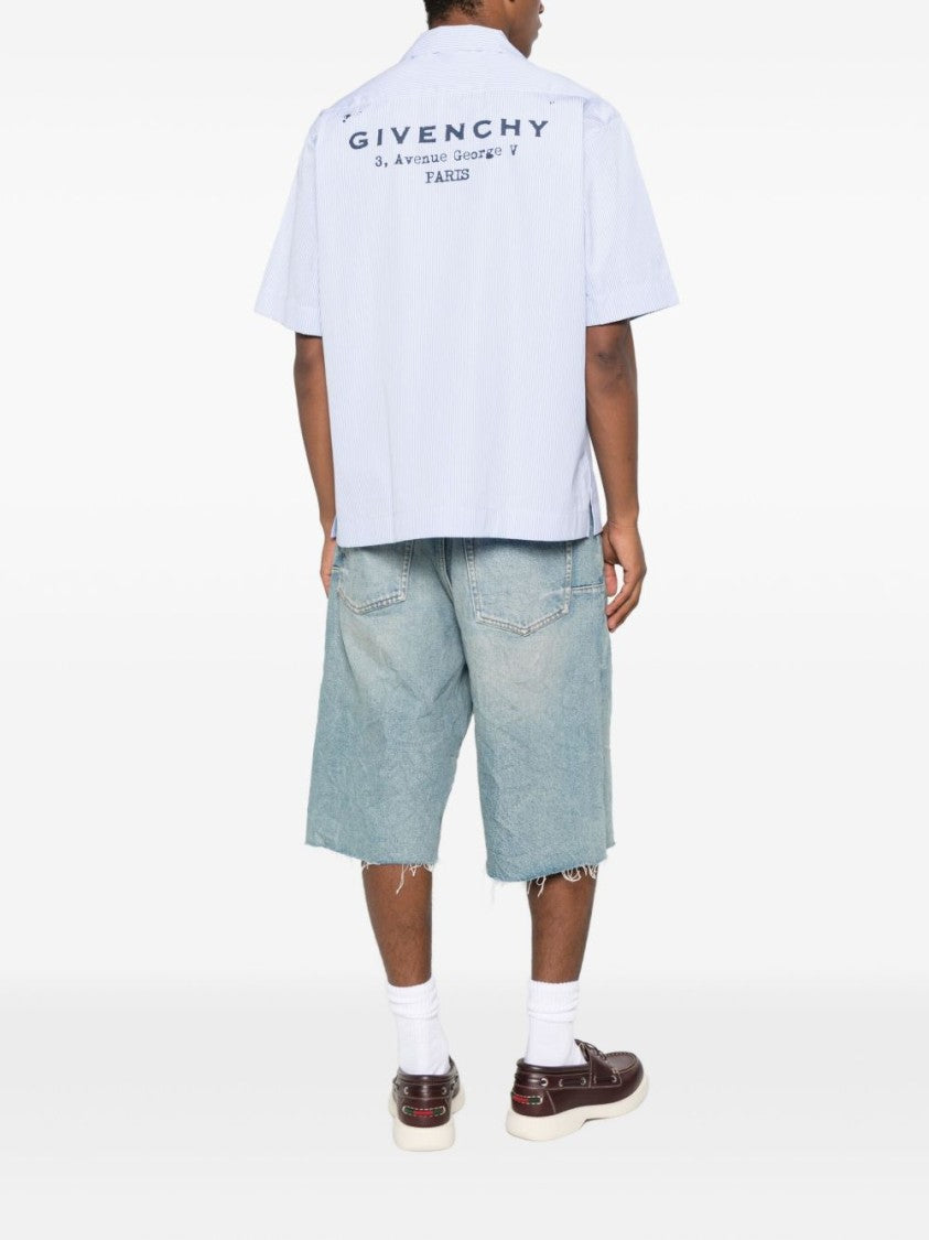 Givenchy Pinstriped Short-Sleeved Cotton Shirt