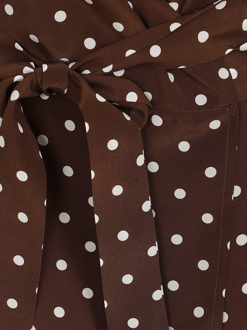 Parosh Backless Silk Top With Polka Dot Detail