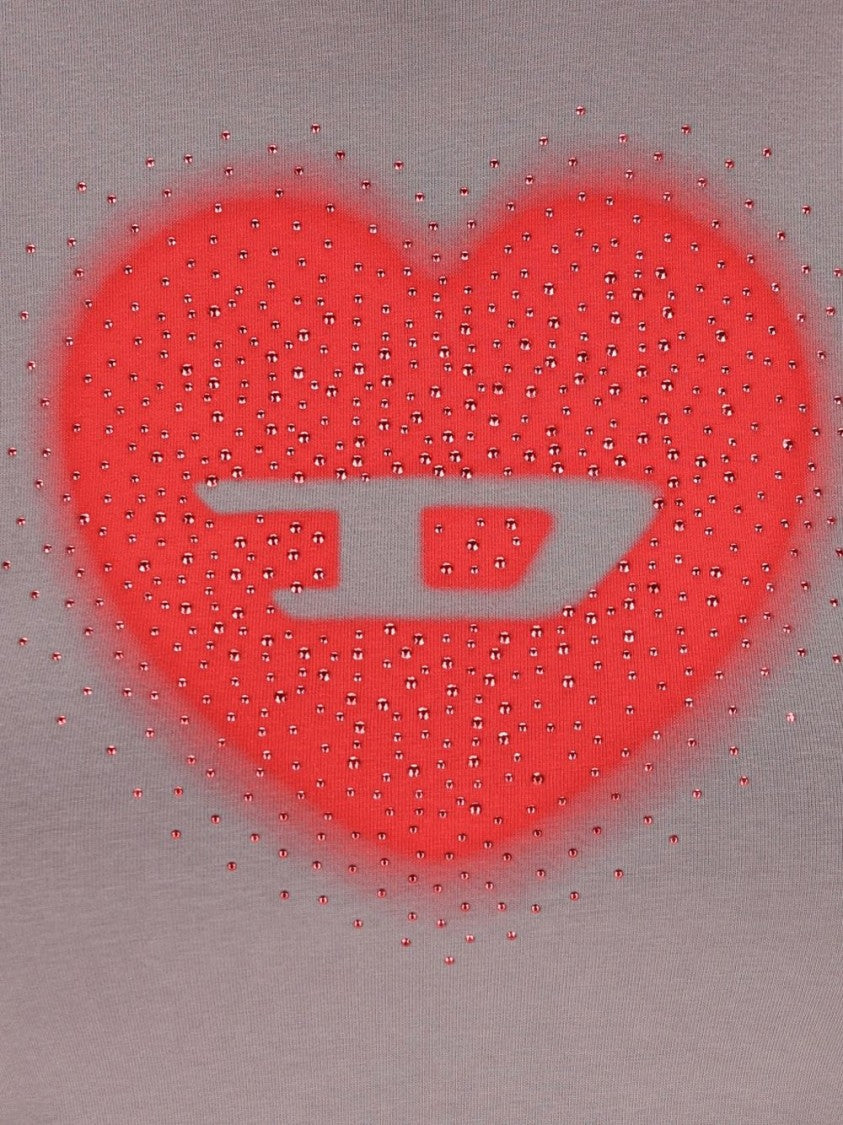 Diesel Fitted Short-Sleeved T-Shirt With Heart Graphic